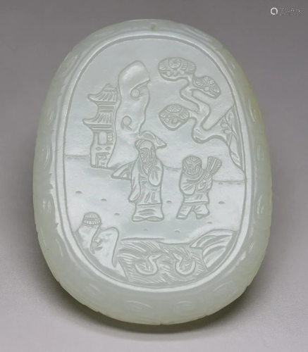 HETIAN JADE FIGURE STORY PATTERN TABLET