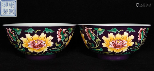 KANGXI MARK ENAMELED GLAZE FLOWER PATTERN BOWL