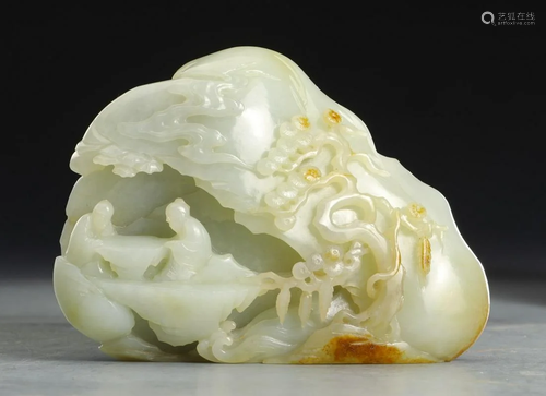 HETIAN JADE FIGURE STORY PATTERN PENDANT