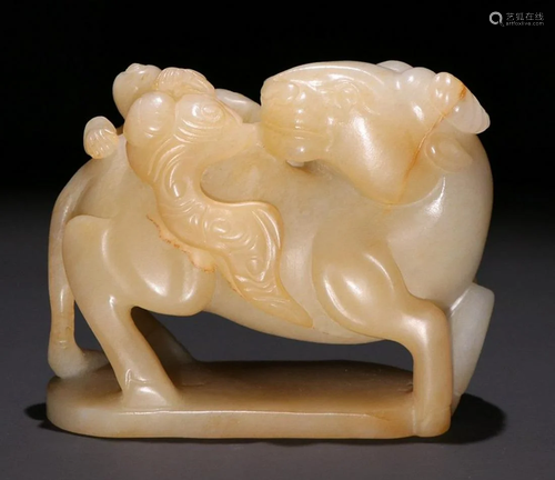 HETIAN JADE CHILD BUFFALO PENDANT