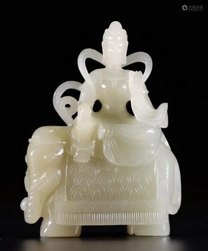 HETIAN JADE SAMANTABHADRA STATUE