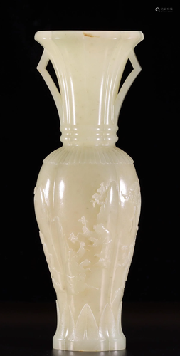 HETIAN JADE FIGURE PATTERN VASE