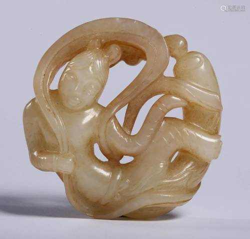 HETIAN JADE FIGURE PENDANT