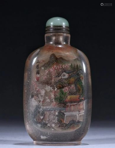 CRYSTAL LANDSCAPE PATTERN SNUFF BOTTLE