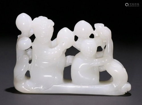 HETIAN JADE FIGURE STORY PENDANT