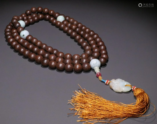 CHENXIANG WOOD BEADS STRING NECKLACE