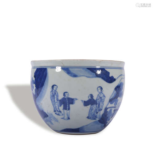 A blue and white 'floral' vase