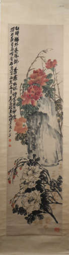 A Wu changshuo's flowers painting