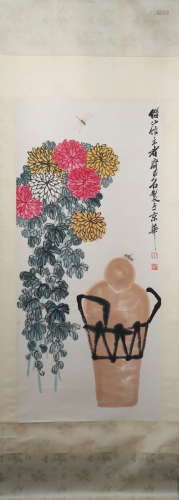 A Qi baishi's flowers painting