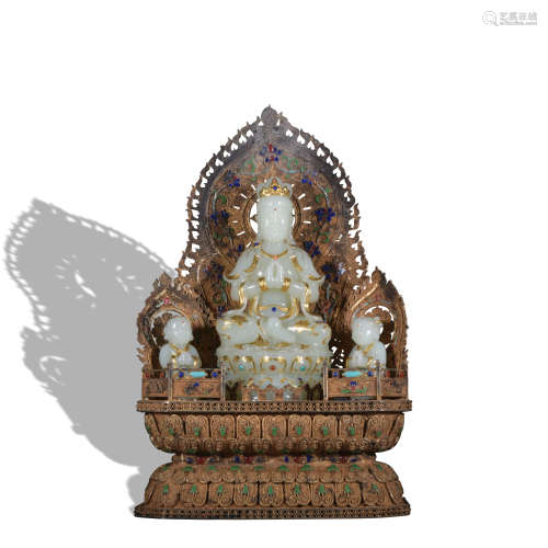 A filigree jade  buddha