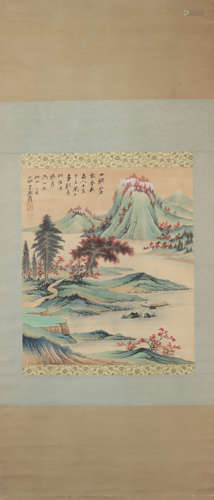 A Zhang daqian's landscape painting