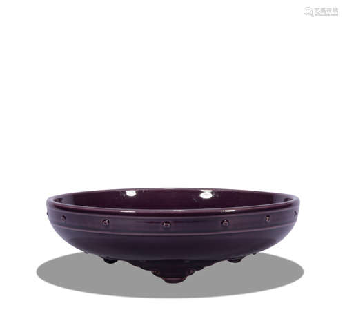 A purple glazed bowl