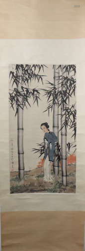 A Xu beihong's maid painting