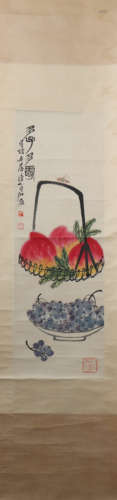 A Qi baishi's peach painting