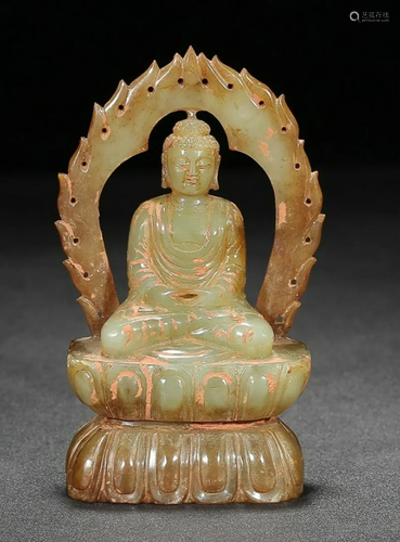 HETIAN JADE SAKYAMUNI BUDDHA STATUE