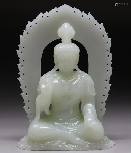 HETIAN JADE GUANYIN BUDDHA STATUE