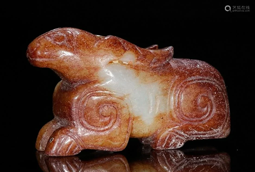 ANTIQUE JADE BEAST PENDANT