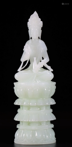 HETIAN JADE GUANYIN BUDDHA STATUE