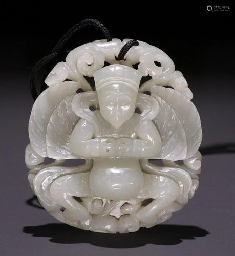 HETIAN JADE BUDDHA PATTERN PENDANT