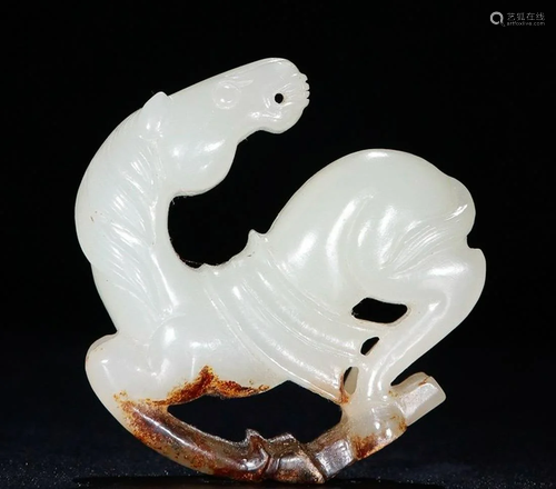 HETIAN JADE HORSE PENDANT