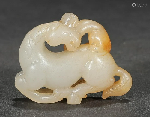 HETIAN JADE MONKEY HORSE PENDANT