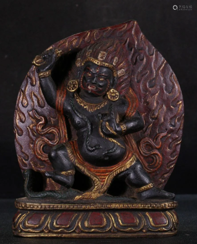 TIBETAN BLACK STONE BUDDHA STATUE