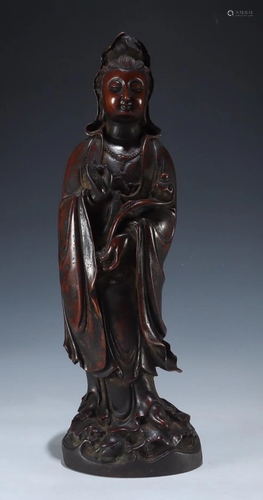 COPPER GUANYIN BUDDHA STATUE