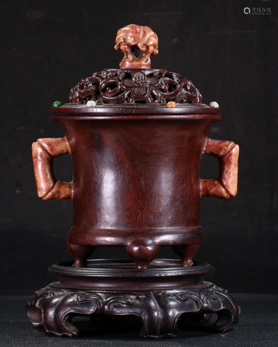 ZITAN WOOD TRIPOD CENSER