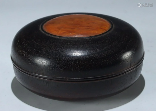 ZITAN WITH BURL ROUND BOX