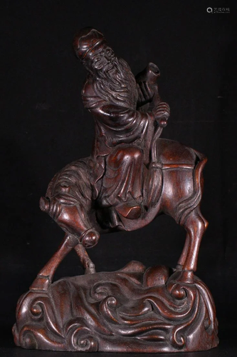 CHENXIANG WOOD FIUGRE HORSE PENDANT