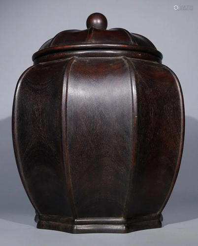 ZITAN WOOD TEA JAR WITH COVER