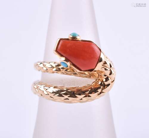 Damen Korallen Saphir Ring Cartier | Ladies coral sapphire r...