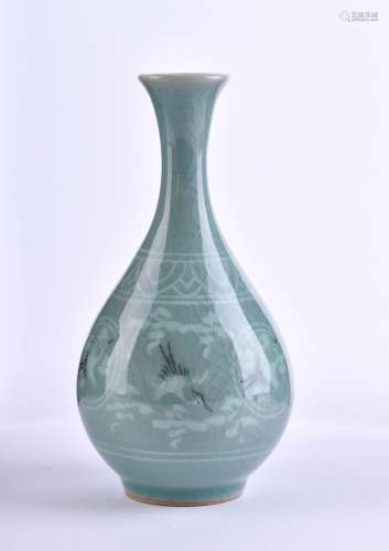 Koreanische Seladon-Vase mit Kranichen | Korean celadon vase...