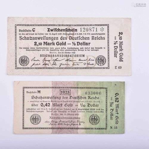 DR Schatzanweisungen 1923 | German Reich treasury notes 1923