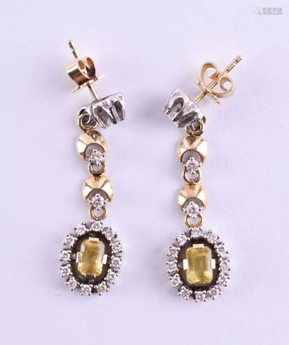 Paar Saphir - Brillant Ohrstecker | Pair of sapphire and bri...