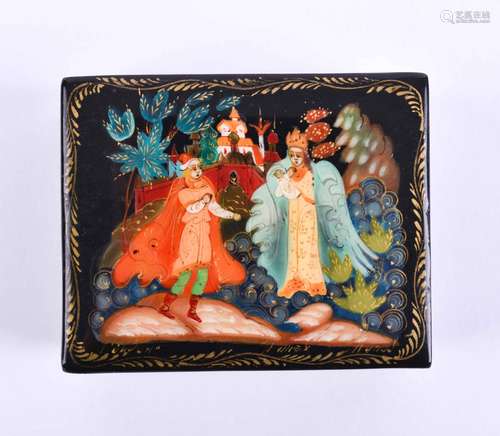 Lackdose Russland 20 Jh. | Lacquer box Russia 20th century