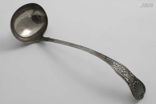 A GEORGE V KING'S PATTERN SOUP LADLE initialled, by J & W. D...
