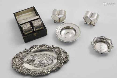 A PAIR OF EDWARDIAN HEART-SHAPED NAPKIN RINGS with engraving...