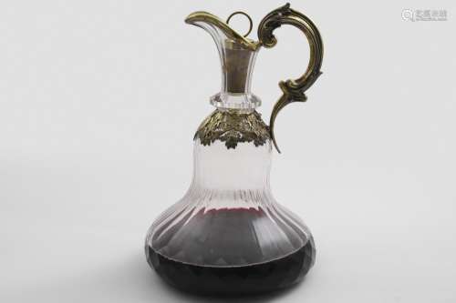 A VICTORIAN SILVERGILT MOUNTED CUT-GLASS SHIP'S DECANTER OR ...