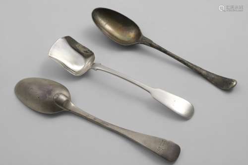 A MIXED LOT:- A Scottish provincial Fiddle sugar spoon, by A...