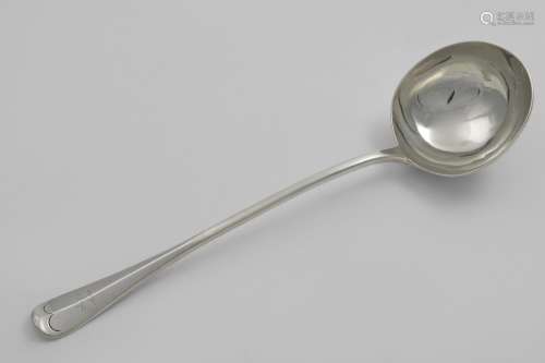 A LATE VICTORIAN HANOVERIAN PATTERN SOUP LADLE with a plain ...