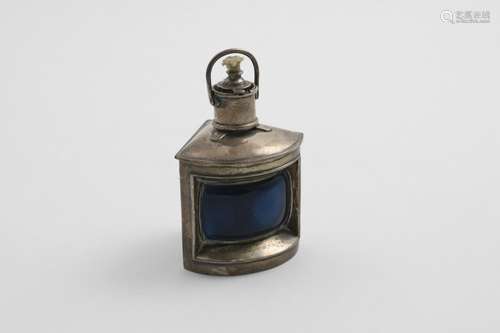 AN EDWARDIAN NOVELTY SPIRIT LIGHTER in the form of a ship's ...