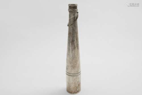A VICTORIAN HUNTNG FLASK of plain tapering form with a screw...