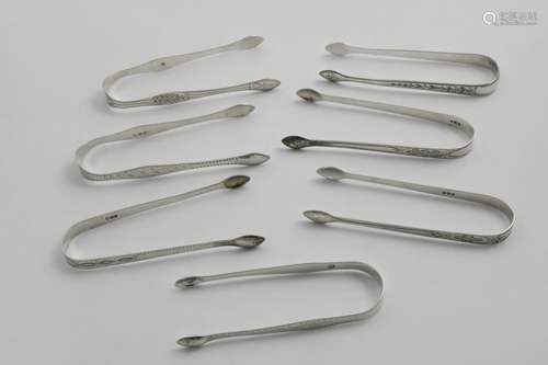 SEVEN VARIOUS PAIRS OF GEORGE III / IV SUGAR TONGS by member...