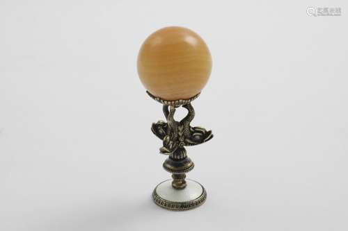 FABERGE:- An early 20th century Russian silvergilt mounted h...