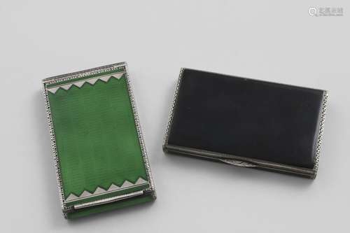 A CONTINENTAL ART DECO LADY'S CIGARETTE CASE decorated in em...