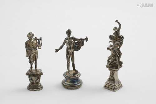 TWO CONTINENTAL SEALS each modelled as a classical figure on...