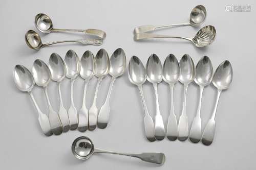 A SET OF SEVEN SCOTTISH PROVINCIAL FIDDLE DESSERT SPOONS by ...