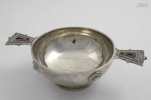 A GEORGE V SCOTTISH QUAICH decorated with 
