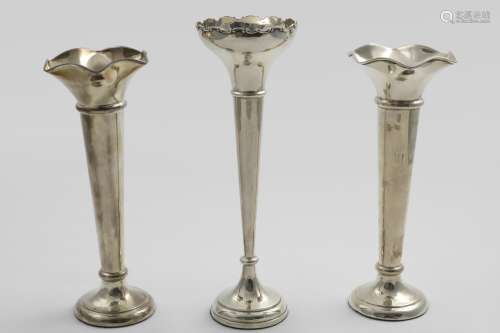 A PAIR OF ELIZABETH II VASES with tapering bodies, round bas...